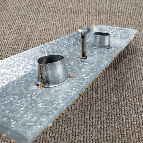 Galvanized Serving Tray Double Bottle Topper - Picture 6 of 9